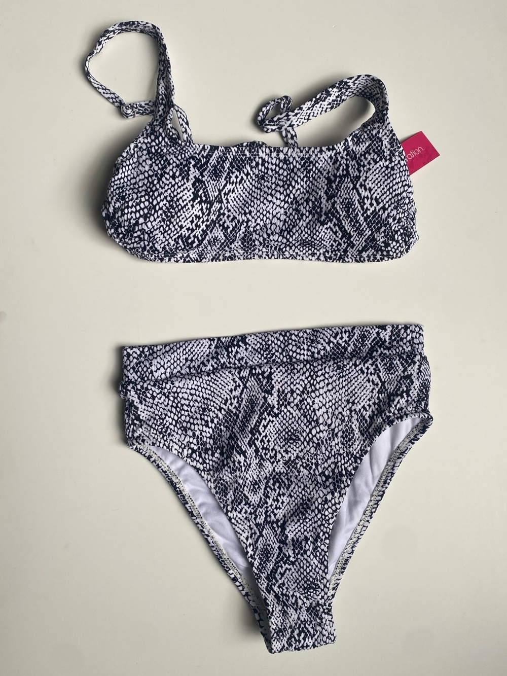 Target Black and White Snake-Print Bikini Set (S & M)